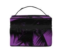 Palm Tree Travel Makeup Bag - Elegant and Spacious Cosmetic Organizer for On-The-Go