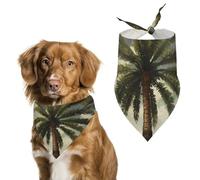 Palm Tree Tropical Dog Bandana Triangle Dog Scarf Washable Polyester Dog Bibs Cute Pet Bandana for Medium Large Dogs Puppy and Cats