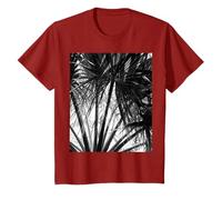 Palm Tree Tropical Leaves Black And White Photography T-Shirt