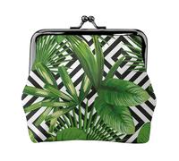 Palm Tree Tropical Plant Lightweight Wallet Minimalist Wallet For Daily Commute And Travel Adventures, Black, One Size, Art Deco