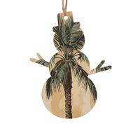 Palm Tree Tropical -Print Christmas Wooden Ornaments 2PCS- Handmade Eco-Friendly Hanging Decor For Tree Gifts Holiday Festivities.
