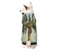 Palm Tree Tropical Printed Dog Hoodie Soft Dog Sweatshirt Cute Cat Dog Clothes for Small Dogs Kitten Puppy, 2XL