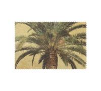 Palm Tree Tropical Printed Placemats Set of 6 PCS, Heat Resistant Non-Slip Table Mats for Dining Table, Washable Kitchen Place Mats for Indoor & Outdoor
