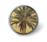 Palm Tree Tropical Round Badge Cute Enamel Lapel Pin Brooches Button Pin Personalized Clothing Decoration Unisex Badge Holder Hats Bags Shirts Decor