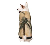 Palm Tree Tropical Small Dog Hoodie Cute Printed Pet Sweater with Hood for Small Breed Dogs, Lightweight Comfortable
