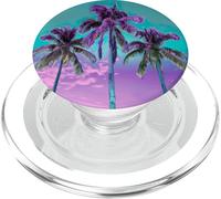Palm Tree Tropical Teal Turquoise Purple PopSockets PopGrip for MagSafe