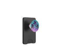 Palm Tree Tropical Teal Turquoise Purple PopSockets PopWallet for MagSafe