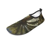 Palm Tree Tropical Water Shoes for Men Women, Lightweight Stretch Swim Shoes with Anti-Slip Rubber Sole, Quick-Dry Aqua Socks for Pool, Beach, Surfing, Style, 10 Women/10 Men