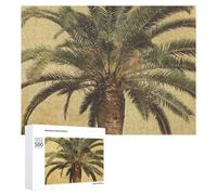 Palm Tree Tropical Wooden Puzzles for Adults 500 PCS Unique Shape Puzzles Wall Art Home Decor for Puzzle Lovers, Family, Friend Creative Gift Toys