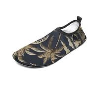 Palm Tree Water Shoes for Men Women, Lightweight Stretch Swim Shoes with Anti-Slip Rubber Sole, Quick-Dry Aqua Socks for Pool, Beach, Surfing, Style, 5 Women/5 Men