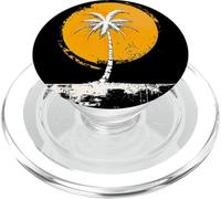 Palm Tree White Tropical Tree Yellow Orange Sun PopSockets PopGrip for MagSafe