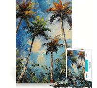 Palm Trees 1000 Pieces Jigsaw Puzzles for Adults Brain Challenge Toy Indoor Play Precise Cut Fine Art Piece (38x52cm)