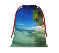 Palm Trees And Clear Sea Ultra Soft Velvet Gift Bag, Comfortable To The Touch, Reusable