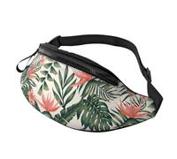 Palm Trees and Paradise Plumeria Fanny Pack for Men and Women Casual Sports Running Waist Bag Hip Bum Bag Adjustable Strap