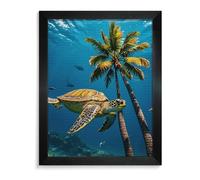 Palm Trees And Sea Turtles Diving Underwater Diamond Painting Kits for Adults 5D DIY Drill Diamond Art Kits Arts And Crafts for Beginners Sparkling Home Wall Decor Painting for Living Room Bedroom Bl