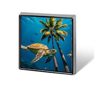 Palm Trees And Sea Turtles Diving Underwater Lapel Pin Fashion Brooch Pin Cute Button Badges Square Button Pins Enamel Pins Metal Pinback for Hat Shirt Clothing Bags Decoration
