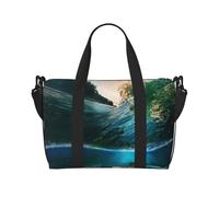 Palm Trees and Sea Turtles Diving Underwater Printed Travel Duffel Bag for Women Men - Weekend Overnight Bags with Adjustable Shoulder Strap and Handle