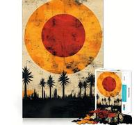 Palm Trees And Sun Jigsaw Puzzles 1000 Piece for Teenagers Reason Skill Toy Serene Time Exact Cut Amazing Present (38x26cm)