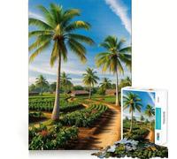 Palm Trees And Winding Path Jigsaw Puzzle 1000 Piece for Adults Logic Boost Toy Together Fun Premium Edge Stylish Gift (50x75cm)