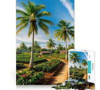 Palm Trees And Winding Path Jigsaw Puzzle 1000 Piece for Teenagers Mind Skill Toy Peaceful Fun Design Assembly Unique Gift (38x26cm)