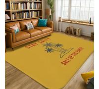 Palm Trees Area Rug, Tropical Casual Sun Sand Summer Yellow Non-Slip Indoor Rectangle Carpet Non Shedding Rugs for Living Room Bedroom Under Bed Apartment Decor 5' X 7'