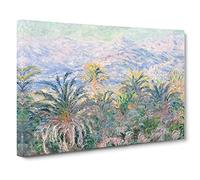 Palm Trees At Bordighera By Claude Monet Canvas Print | Gallery Wrapped 30mm Frame Wall Art | 30x20 inches | Ready to Hang | Impressionist Floral Picture | Living Room Bedroom Lounge Office