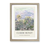 Palm Trees At Bordighera By Claude Monet Exhibition Museum Painting Framed Wall Art Print, Ready to Hang Picture for Living Room Bedroom Home Office Décor, Oak A3 (34 x 46 cm)
