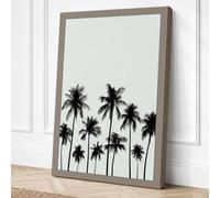 Palm Trees at Dusk Minimalist Canvas Wall Art Print 18x12 Inch (46 x 30 cm)