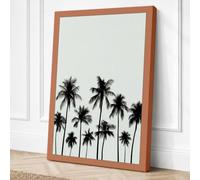 Palm Trees at Dusk Minimalist Canvas Wall Art Print 30x20 Inch (76 x 51 cm)