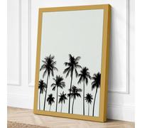 Palm Trees at Dusk Minimalist Canvas Wall Art Print 36x24 Inch (91 x 61 cm)