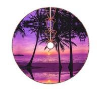 Palm Trees At Sunset Print Christmas Tree Skirt Festive Decoration For The Perfect Holiday Ambience