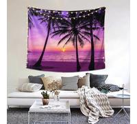 Palm Trees At Sunset Print Tapestry, Living Room And Bedroom Decoration Tapestry,Suitable For Wall Decoration,Art Tapestry Dorm Decor Picnic Mat(60x51 Inches)