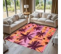 Palm Trees Avocado Rugs Living Room Large 120x170, Tropical Fruit Plant Area Rugs for Bedroom, Non Slip Low Pile Soft Flannel Carpet, Bedroom Accessories H-25