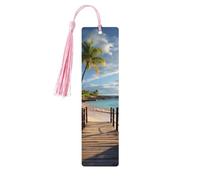 Palm Trees Beach Sea Ocean Wooden Bookmark Perfect Decoration for Bookmarks Lovers Students Reading Book Club