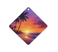 Palm-Trees Beach Sunset Funny Car Air Freshener Automotive Aromatherapy Tablets for Rearview Mirror Wardrobe Shoe Cabinet
