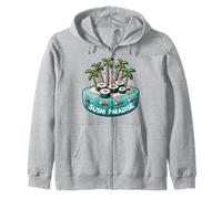 Palm Trees Beach Sushi Paradise Zip Hoodie