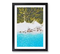 Palm Trees by The Beach in The Maldives Framed Print | A2 Black Framed Wall Art | Ready to Hang | Modern Floral Picture | Living Room Bedroom Lounge Office