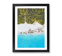 Palm Trees By The Beach In The Maldives Modern Framed Print | A3 Black Framed Wall Art | Ready to Hang | Modern Floral Picture | Living Room Bedroom Lounge Office