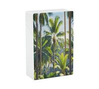 Palm Trees Cigarette Case Stylish Lightweight Pocket Holder Case for Smoke Waterproof Cigarette Dispenser Cigarettes Accessories for Outdoor Camping Hiking