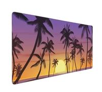 Palm Trees Desk Mat (1200x600x2mm) | Heat-Resistant Rubber Base with Locked Stitching