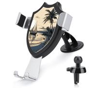 Palm Trees Fishing Boat Car Phone Mount Universal Auto Phone Holder Adjustable Cellphone Car Mount 360° Rotation, Dashboard & Windshield & Air Vent Strong Suction Cup Phone Stand Compatible with All S