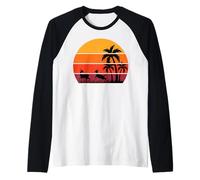 Palm Trees Gazelles Safari Savanna Sunset Africa Wildlife Raglan Baseball Tee