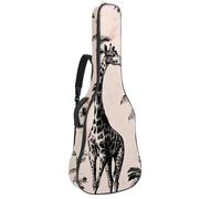 Palm Trees Giraffe Animal and Pink Flamingo Acoustic Guitar Bag Thick Padded, Waterproof Guitar Gig Bag for 40 41 42 Inch Guitars