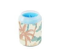 Palm Trees in Pastel Colors Reusable Dog Foot Washer with Soft Massage Brush Feet Bathing Brush for Small Medium Large Breed Dogs, Cats