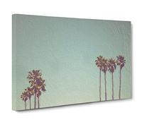 Palm Trees In Santa Cruz California Canvas Print | Gallery Wrapped 30mm Frame Wall Art | 30x20 inches | Ready to Hang | Modern Floral Picture | Living Room Bedroom Lounge Office