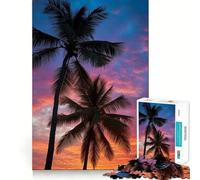 Palm Trees Jigsaw Puzzles for Adults 1000 Piece Mind Puzzle Slow Enjoy Image Assembly Perfect Present (38x26cm)