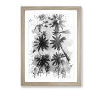 Palm Trees Landscape Vol.4 V4 Modern Framed Print | A3 Oak Framed Wall Art | Ready to Hang | Modern Floral Picture | Living Room Bedroom Lounge Office