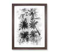 Palm Trees Landscape Vol.4 V4 Modern Framed Print | A3 Walnut Framed Wall Art | Ready to Hang | Modern Floral Picture | Living Room Bedroom Lounge Office