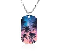 Palm Trees Memorial Necklaces Titanium Steel Pendant Necklace Fashion Jewelry Gift for Birthday & More