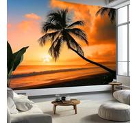 Palm Trees Mural Wallpaper, Non-Woven Art Print Mural - Sunset Dusk Wallpaper Decorative W350 x H256 cm for Bedroom Living Room TV Background Home Decoration